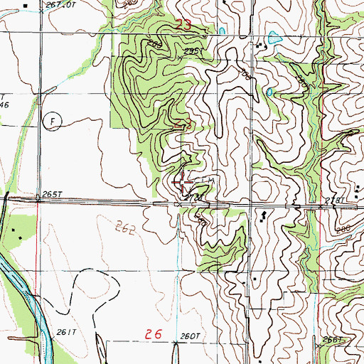 Topographic Map of Hall Cemetery, MO