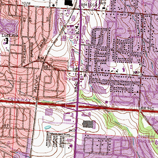 Topographic Map of Thirty-ninth and Noland Center, MO