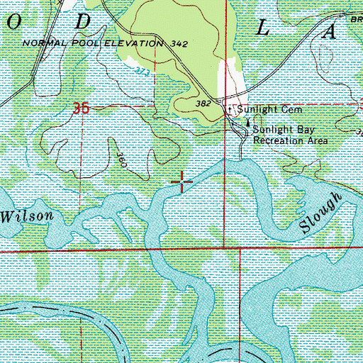 Topographic Map of Wilson Slough, AR