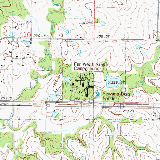 Topographic Map of Far West Stake Campground, MO