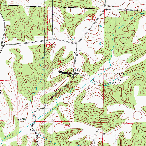 Topographic Map of Wagner Church, MO