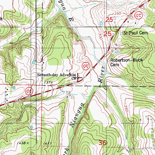 Topographic Map of Seventh Day Adventist Church, MO