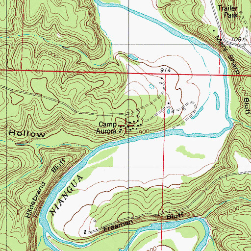 Topographic Map of Camp Aurora, MO