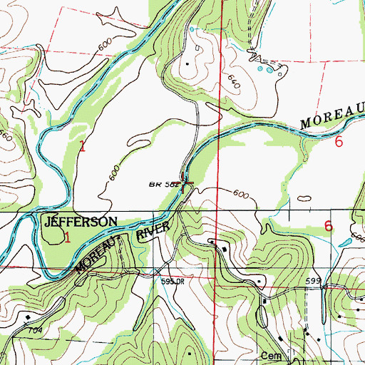 Topographic Map of Eberhardt Ford, MO