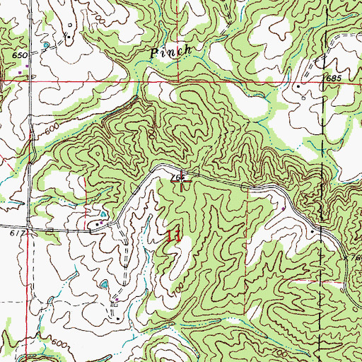 Topographic Map of Brooks School (historical), MO