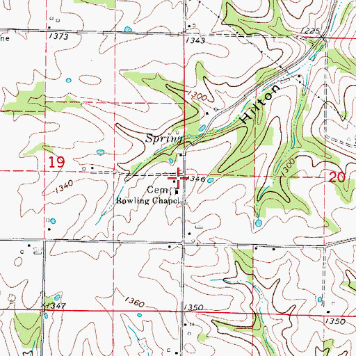 Topographic Map of Pleasant Hill School (historical), MO