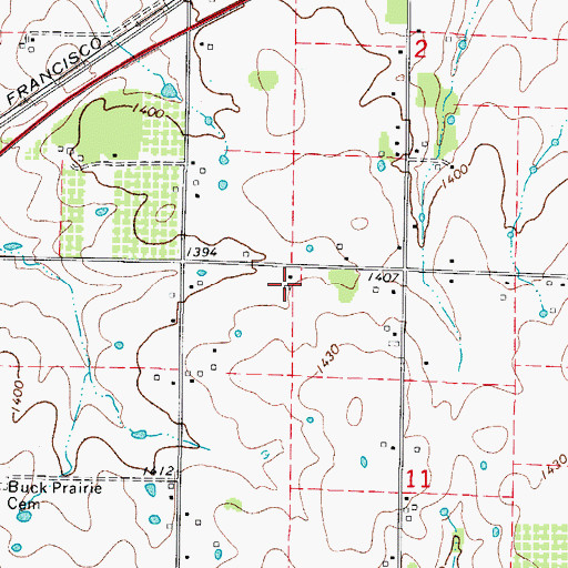 Topographic Map of Browns School (historical), MO