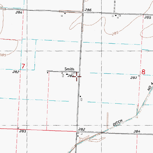 Topographic Map of Smith School (historical), MO