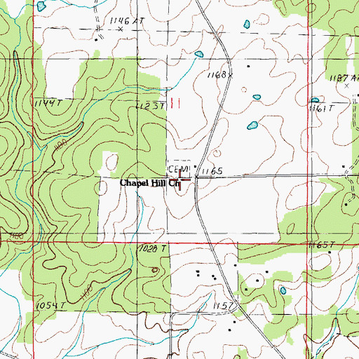 Topographic Map of Chapel Hill Church, MO