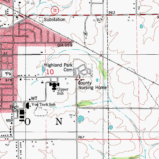 Topographic Map of Adair County Nursing Home, MO