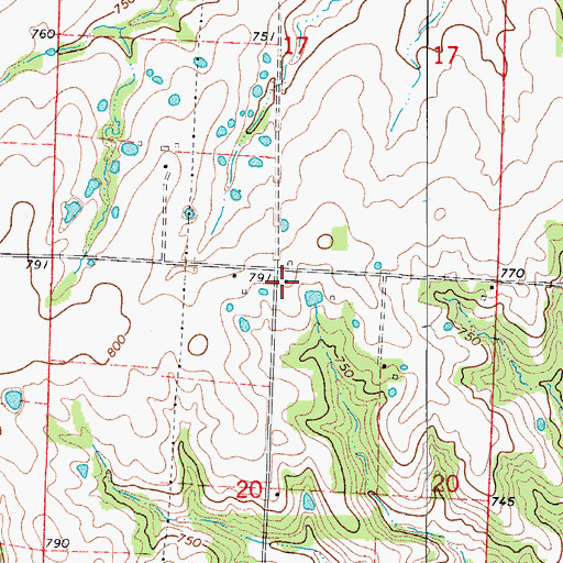 Topographic Map of Shelby School (historical), MO