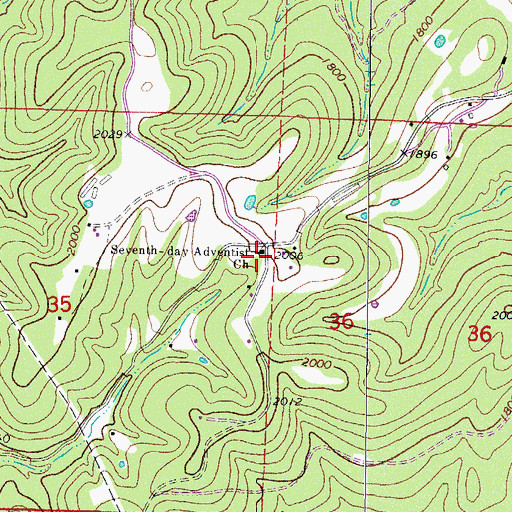 Topographic Map of Seventh Day Adventist Church, AR