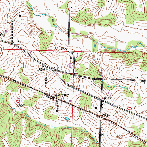 Topographic Map of Byberry School (historical), MO
