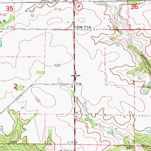 Topographic Map of Swell Head School (historical), MO