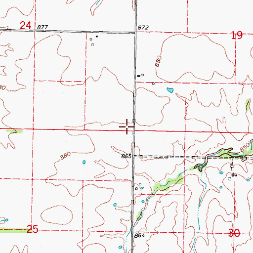 Topographic Map of Highland School (historical), MO
