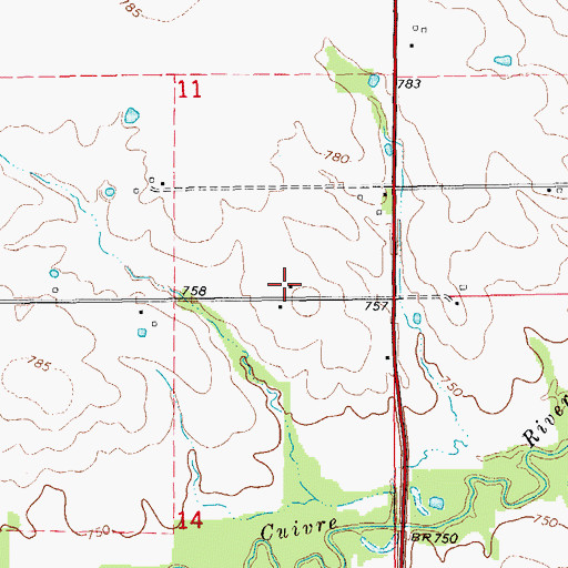 Topographic Map of Cauthorn School (historical), MO