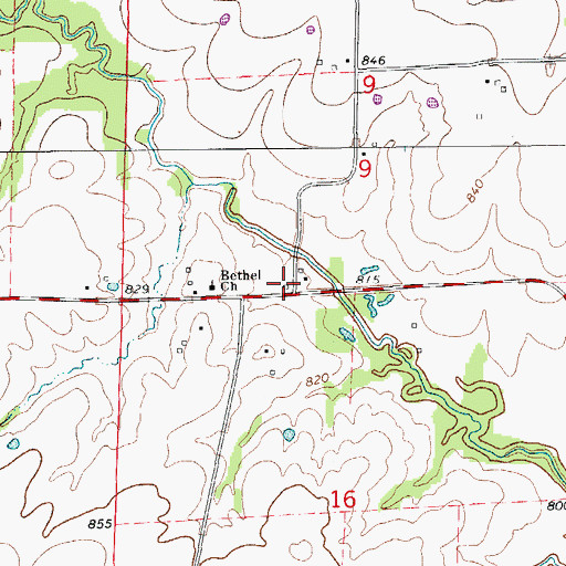 Topographic Map of Cedar Grove School (historical), MO