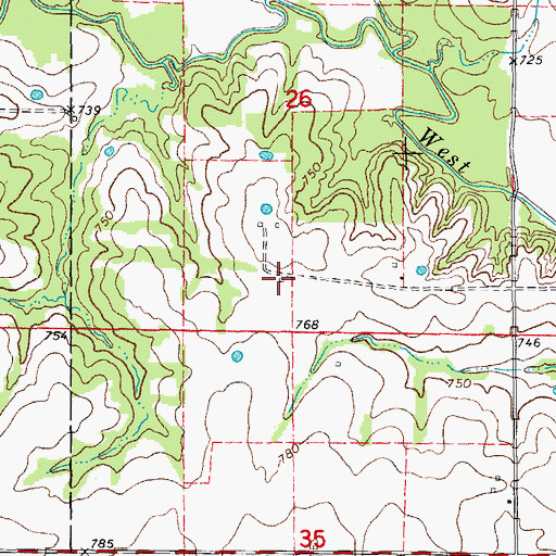Topographic Map of Hall School (historical), MO