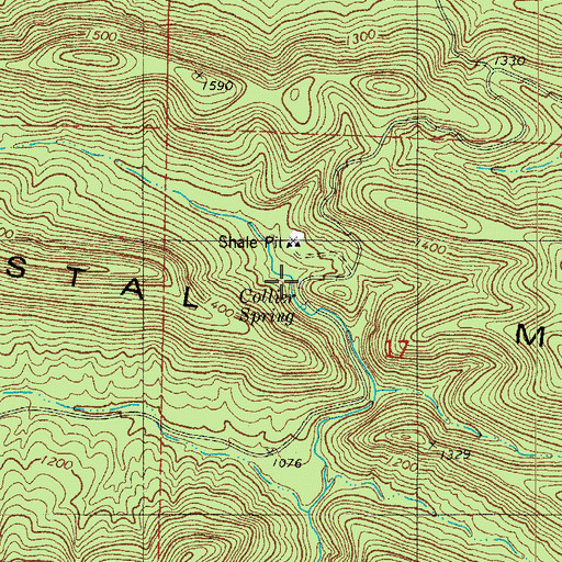 Topographic Map of Collier Spring Recreation Site, AR