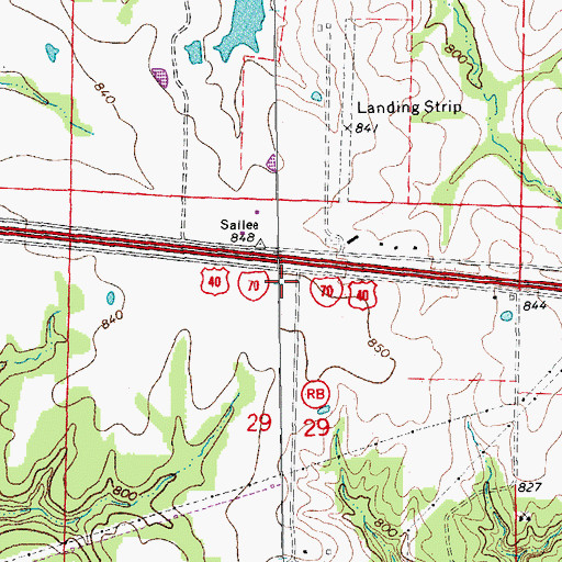 Topographic Map of Knox School (historical), MO