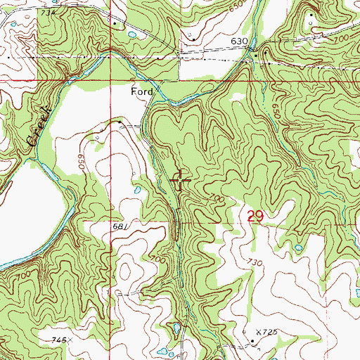 Topographic Map of Wells School (historical), MO