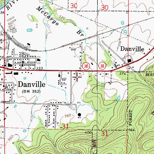 Topographic Map of Fourche Ranger Station, AR
