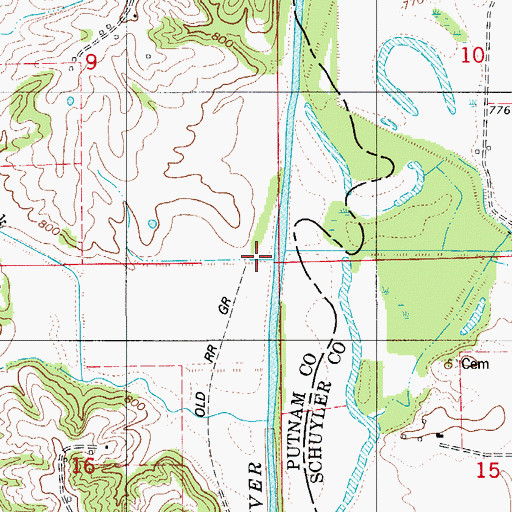 Topographic Map of Jones Spur, MO