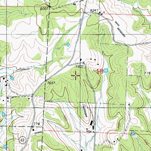Topographic Map of Rock House (historical), MO