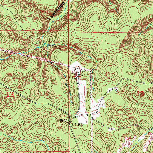 Topographic Map of Blooming Rose CCC Camp (historical), MO