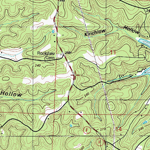 Topographic Map of Oak Hill School (historical), MO