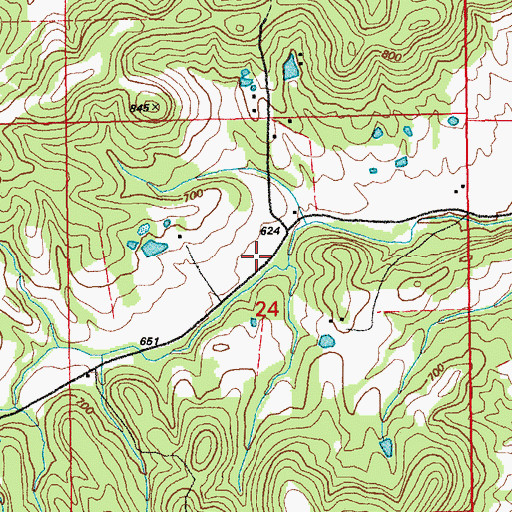 Topographic Map of Grove School (historical), MO