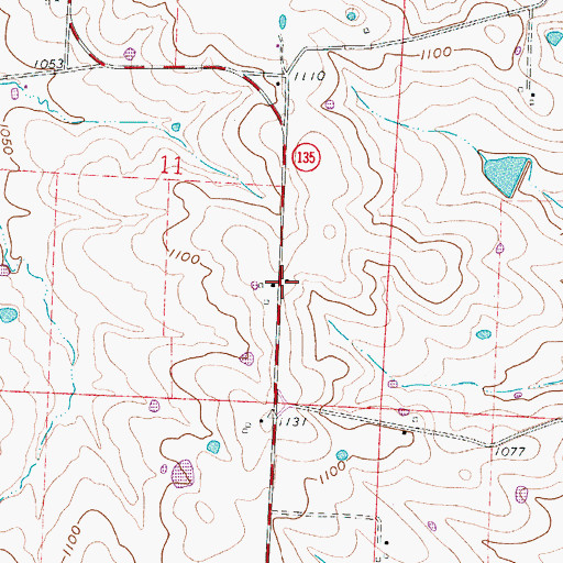 Topographic Map of High Prairie School (historical), MO