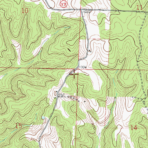 Topographic Map of Mulberry School (historical), MO