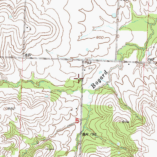 Topographic Map of Bee Branch School (historical), MO