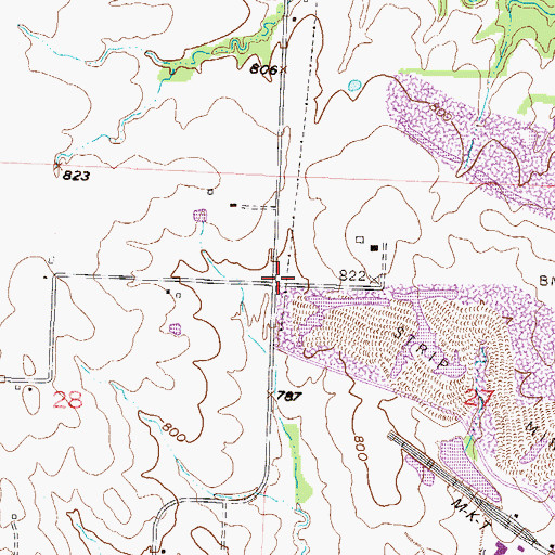 Topographic Map of American School (historical), MO
