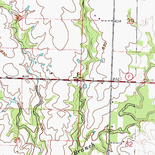 Topographic Map of Prairie Rose School (historical), MO