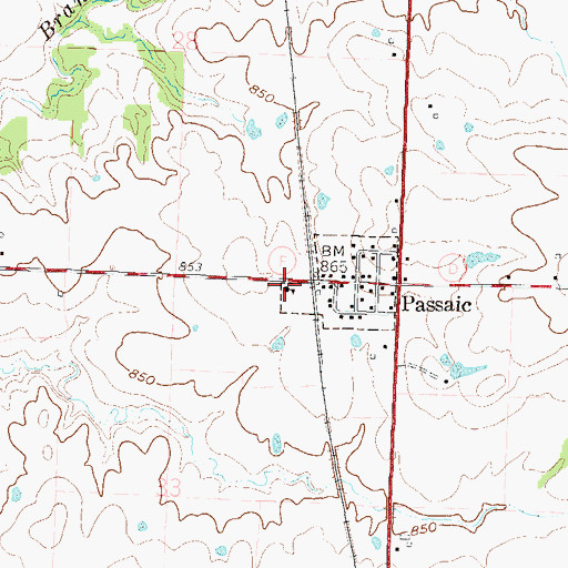 Topographic Map of Passaic School (historical), MO