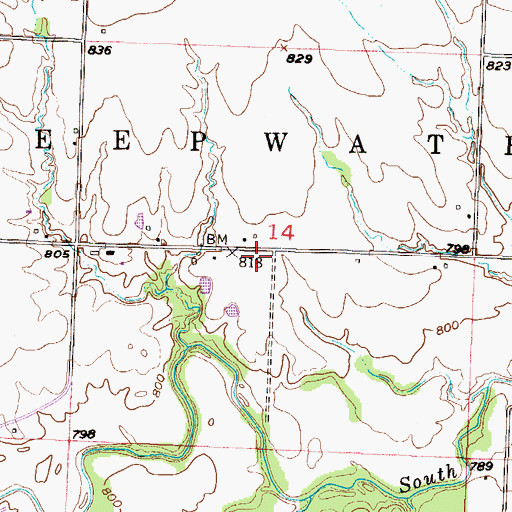 Topographic Map of Willow Tree School (historical), MO