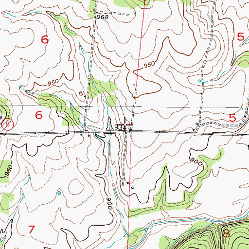 Topographic Map of Flowing Springs School (historical), MO