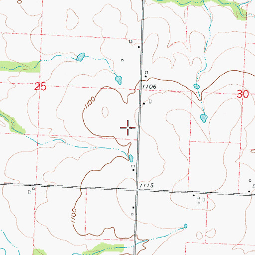 Topographic Map of Ackley School (historical), MO