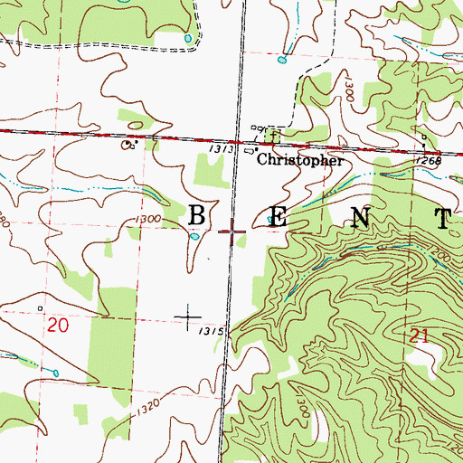Topographic Map of Christopher School (historical), MO