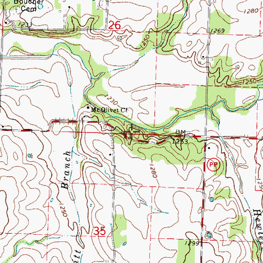 Topographic Map of Sylvan School (historical), MO