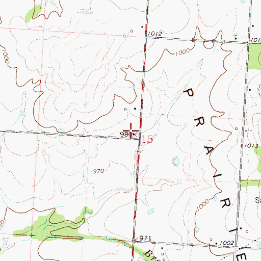 Topographic Map of Round Grove School (historical), MO