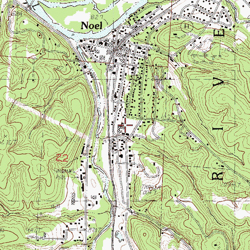 Topographic Map of Noel Elementary School, MO