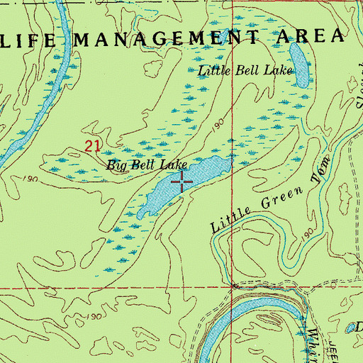 Topographic Map of Big Bell Lake, AR
