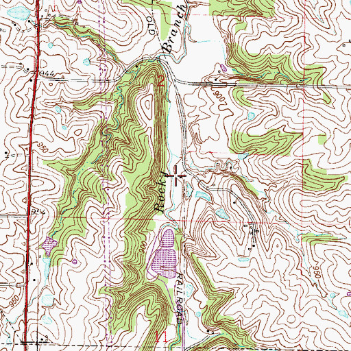 Topographic Map of Amory, MO