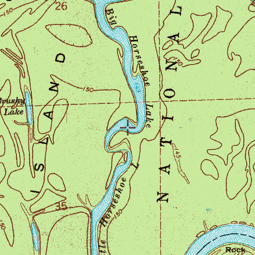 Topographic Map of Big Horseshoe Lake, AR