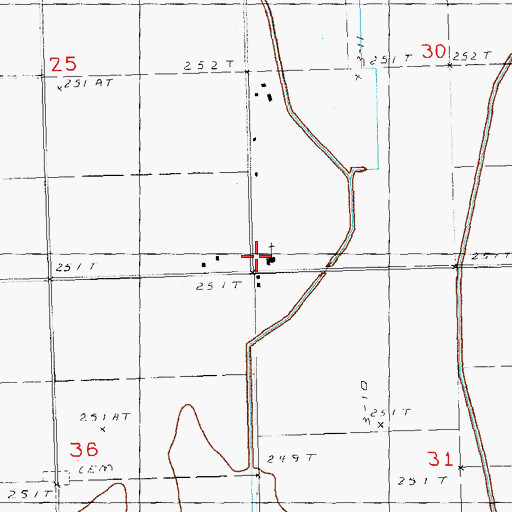 Topographic Map of Coldwater School (historical), MO