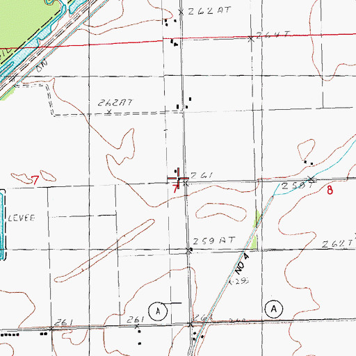 Topographic Map of Two Mile School, MO