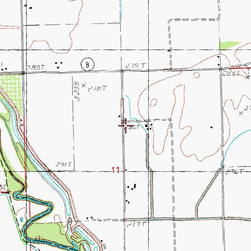Topographic Map of Johnson School (historical), MO